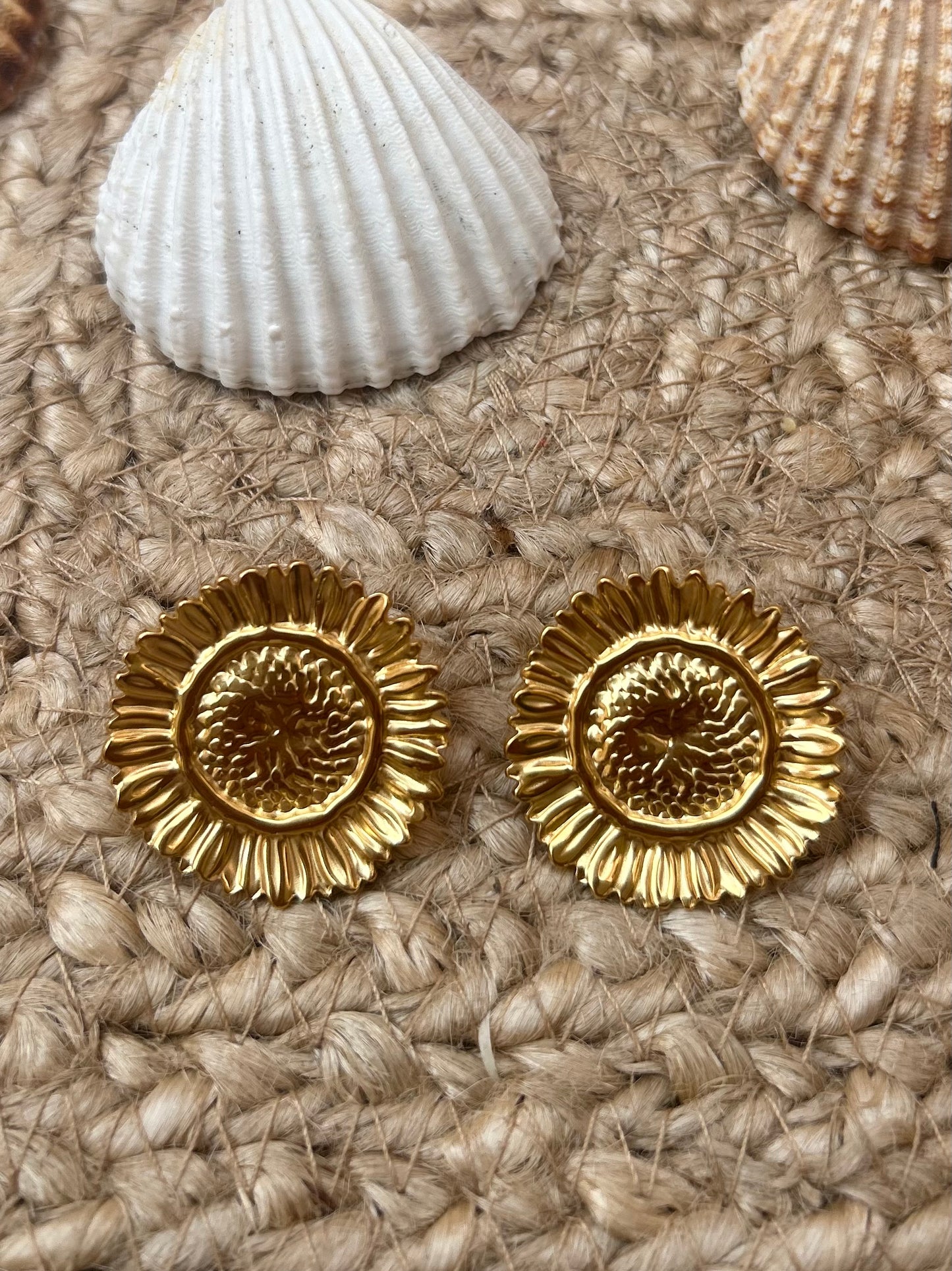 Boucle d’oreille tournesol