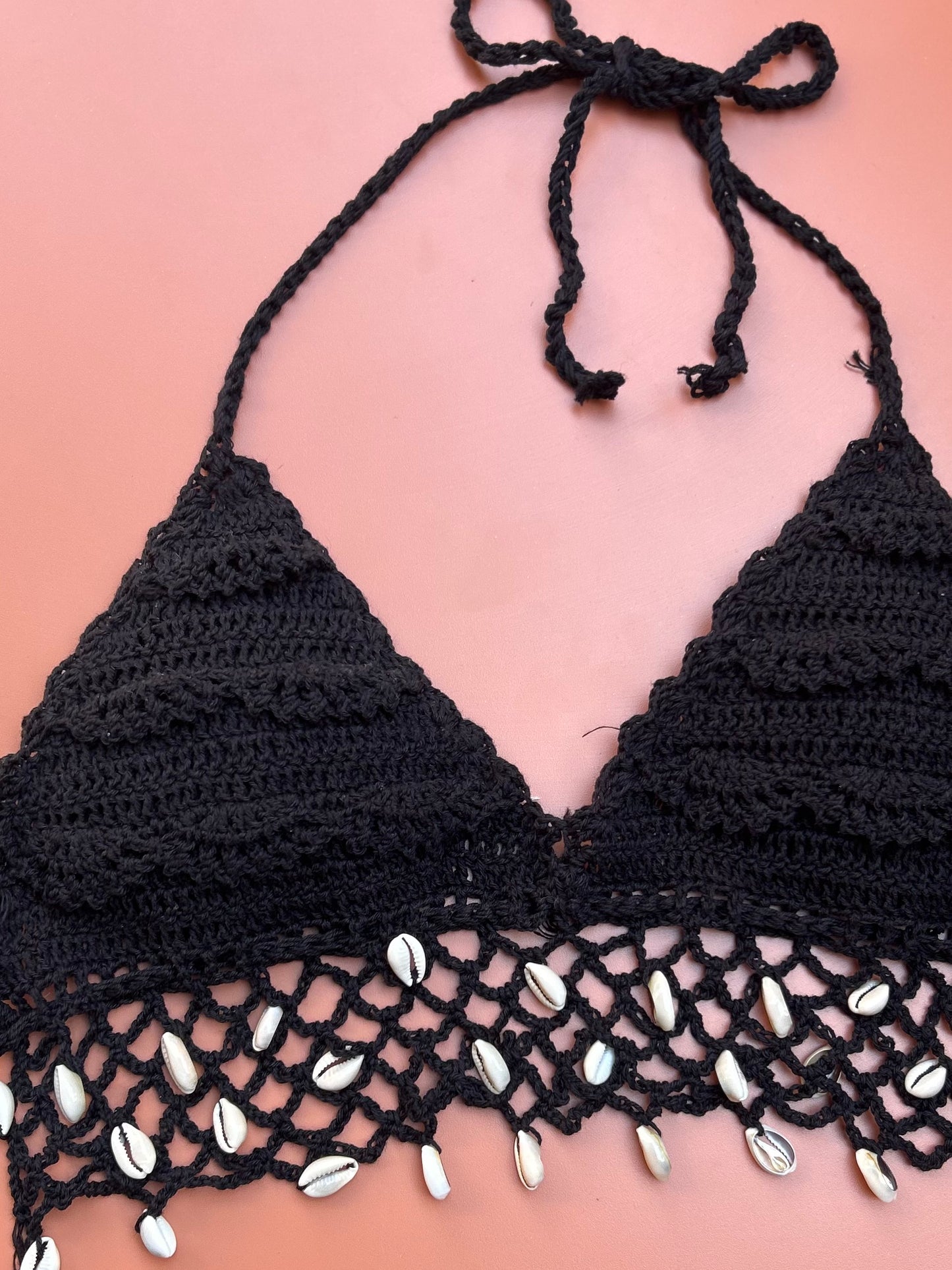 Top crochet coquillages